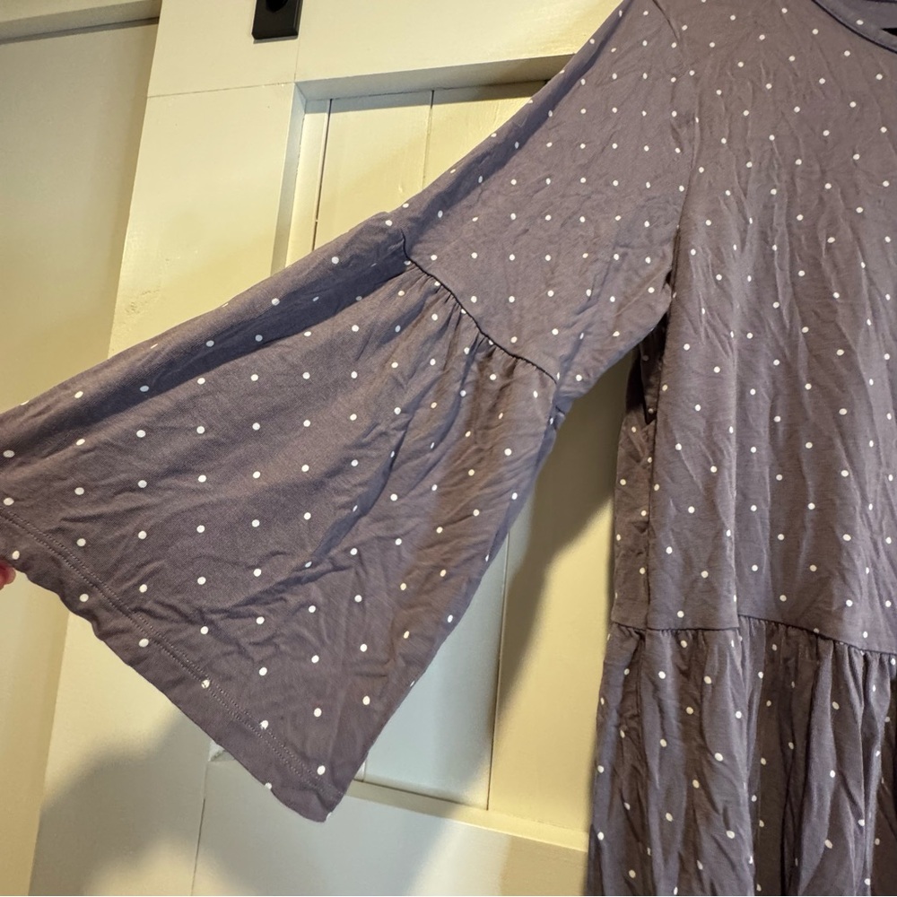 Matilda Jane Women’s Perfect in Purple Polka-Dot Knit Jersey Tunic Size Large - Picture 4 of 6